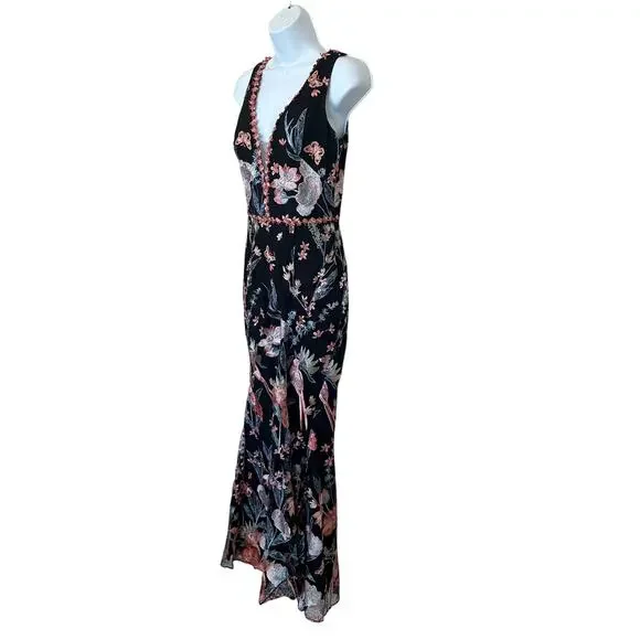 Marchesa Notte Black Embroidered Butterfly Gown SIZE 2 Mermaid Formal Dress $510 - Picture 7 of 11